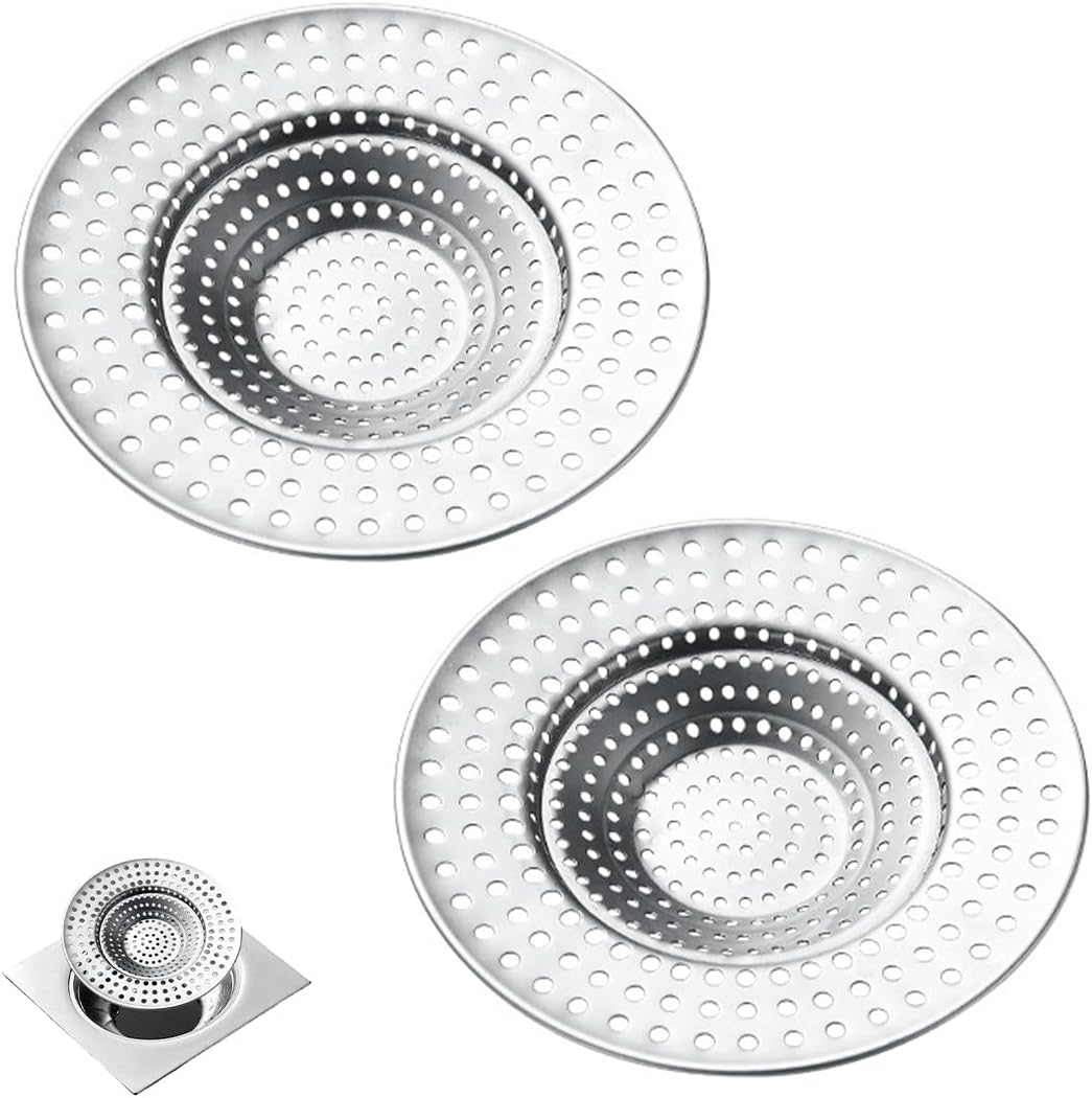 Spülbecken-sieb Aus Edelstahl, 2 Stück, 9 Cm/3,54 Zoll, Haarfänger Abflusssieb Für Spüle, Waschbecken, Badewanne, Badezimmer, Küche