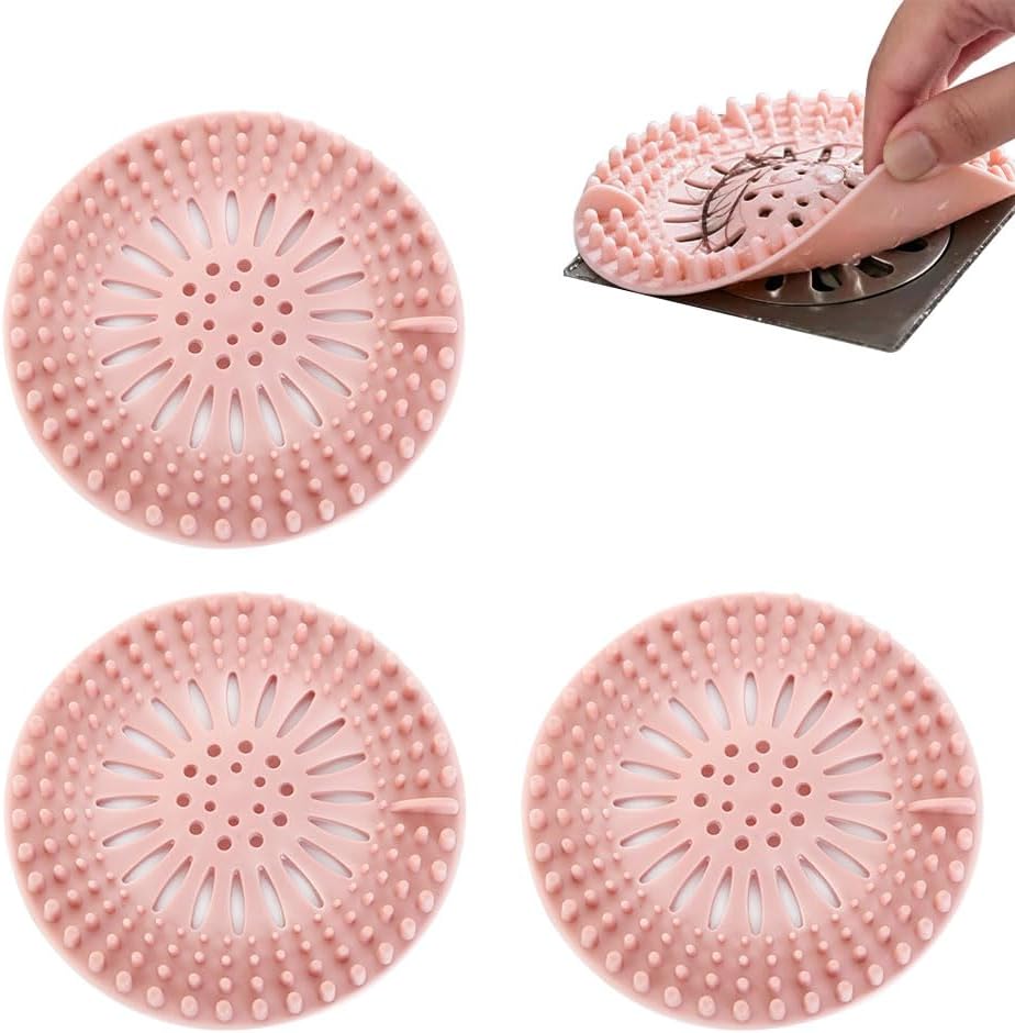 3-teiliger Silikon-haarfänger Für Dusche, Badewanne Und Küchenspüle Mit Saugnapf, Abflusssieb Für Badewanne Und Küche