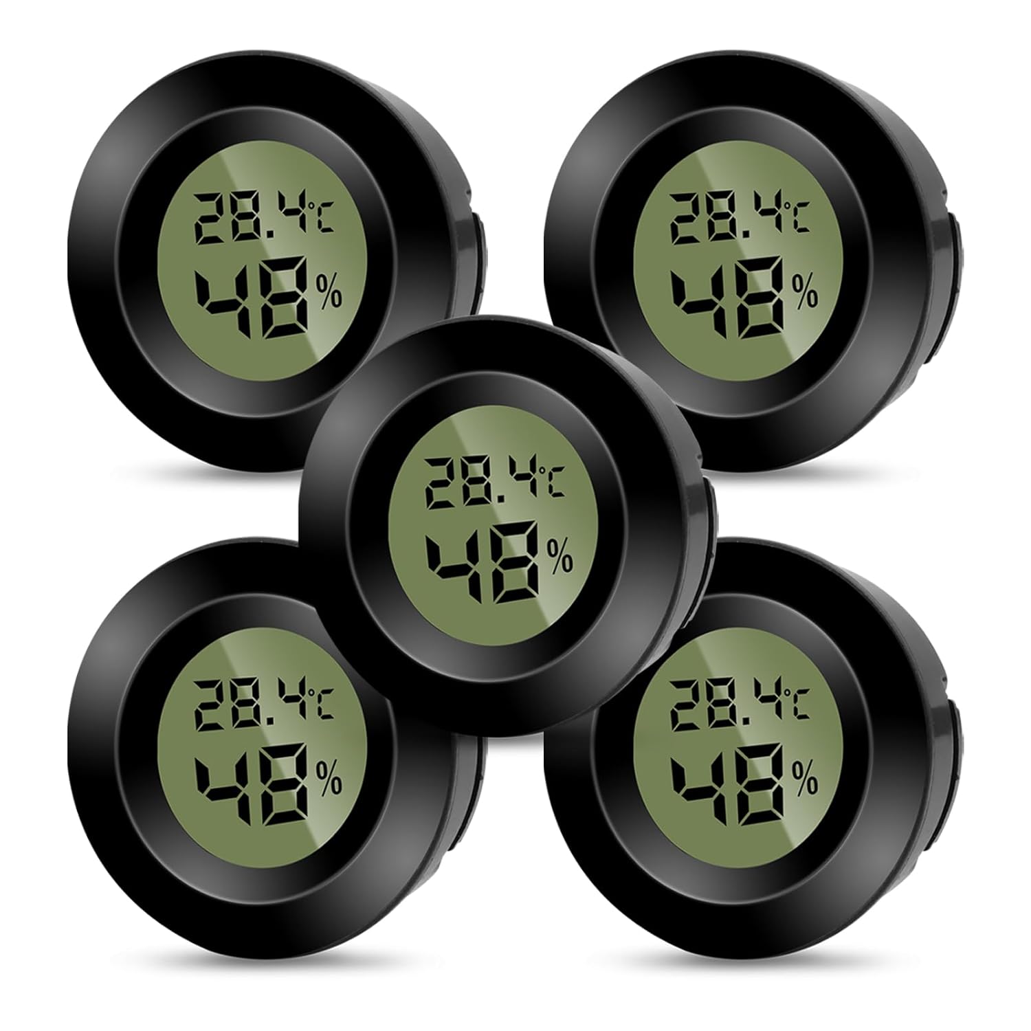 5er-pack Digitale Hygrometer, Innenraumthermometer, Digitale Kühlschrankthermometer, Raumthermometer, Hochpräzise Temperatur- Und Feuchtigkeitsüberwachung Mit Temperatur- Und Feuchtigkeitssensor