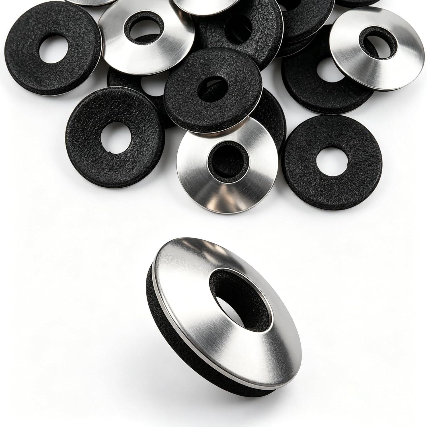 20 Edelstahl-verbunddichtungen, Metalldichtungen Mit Gummidichtringen