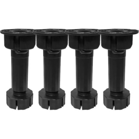 Cyclingcolors – Set Mit 4 Verstellbaren Küchenschrankfüßen 150 Bis 210 Mm – Ø 28 Mm – Kunststofffuß Für Sockelclips – Schraubbefestigung