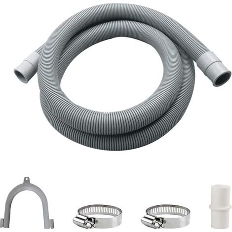1,5 M Langer Pvc-ablaufschlauch – Flexibel Mit Adapter Und Edelstahlklemmen – Für Frontlader-waschmaschinen – Einfache Und Langlebige Installation – Denuotop