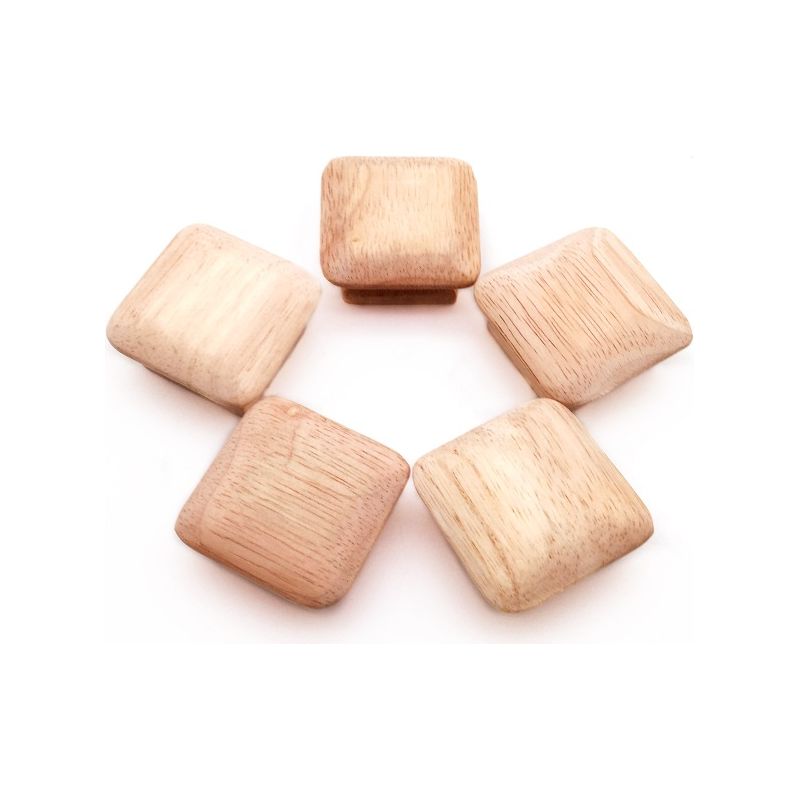 Set Mit 10 Quadratischen Holzknöpfen, 4,5 X 4,5 Cm – Glatte Oberfläche – Für Schränke Und Regale – Umweltfreundliche Materialien – Denuotop