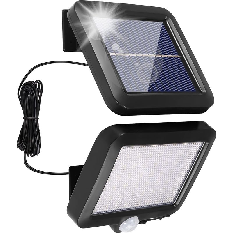 Kabellose Solar-wandleuchte Für Den Außenbereich – 56 Superhelle Leds – Pir-bewegungsmelder – Wasserdicht (ip65) – 5 M Kabel Für Schnelle Installation – Denuotop