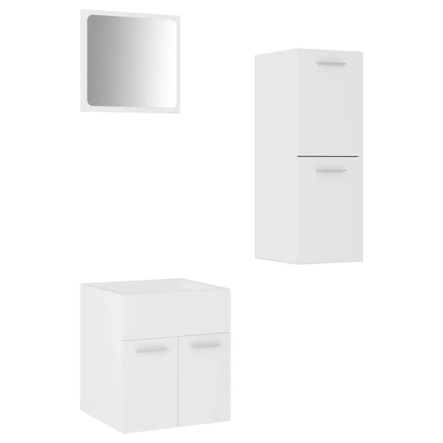vidaXL Badmöbel-Set Weiß Holzwerkstoff 3070991