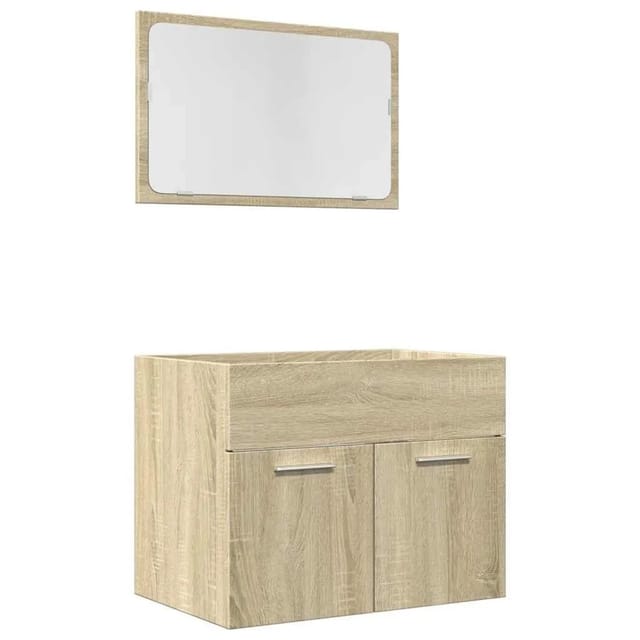 vidaXL 2-Tlg Badmöbel-Set Sonoma-Eiche Holzwerkstoff 856372