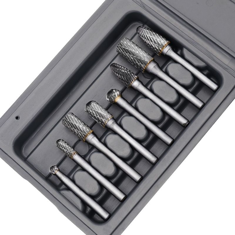Set Aus 8 Doppelt Geschnittenen Hartmetall-rotationsfeilen, 6 Mm Schaft, Geeignet Zum Bohren, Gravieren, Polieren, Schnitzen, Für Die Metall- Und Holzbearbeitung.