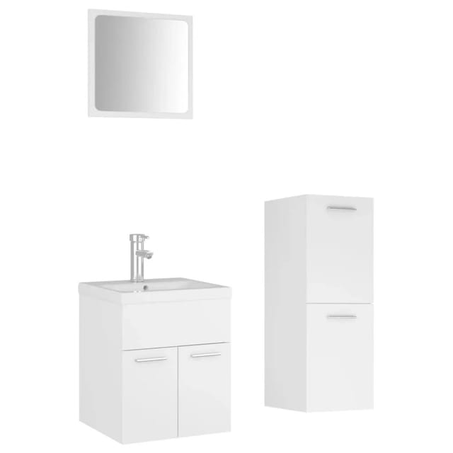 vidaXL Badmöbel-Set Weiß Holzwerkstoff 3071441