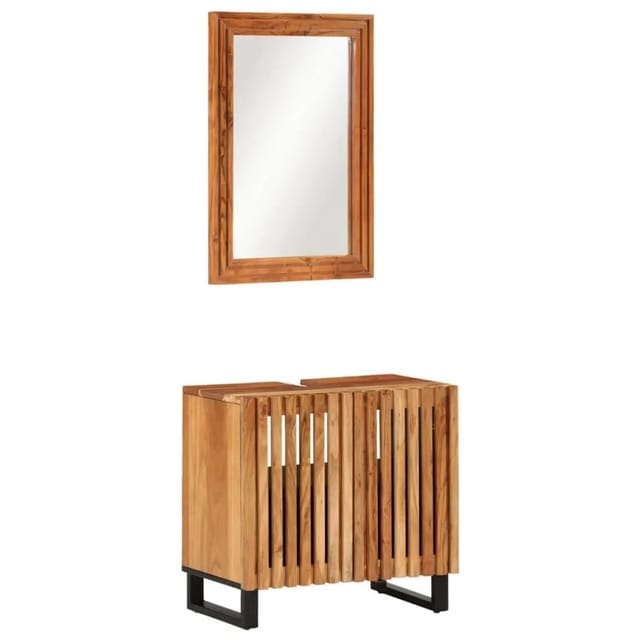 vidaXL 2-Tlg Badmöbel-Set Massivholz Akazie 3217092