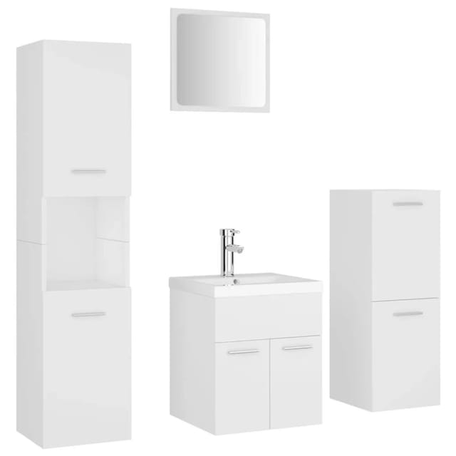 vidaXL Badmöbel-Set Weiß Holzwerkstoff 3071351