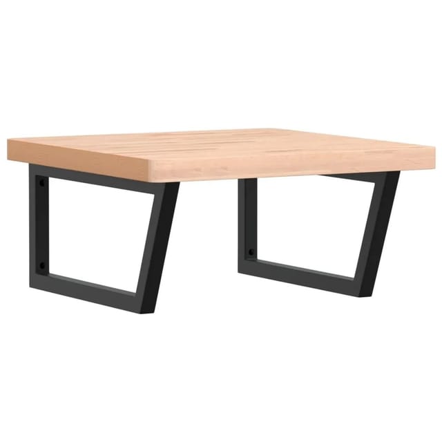 vidaXL Waschbeckenregal Wandmontage Stahl und Massivholz Buche 3302507