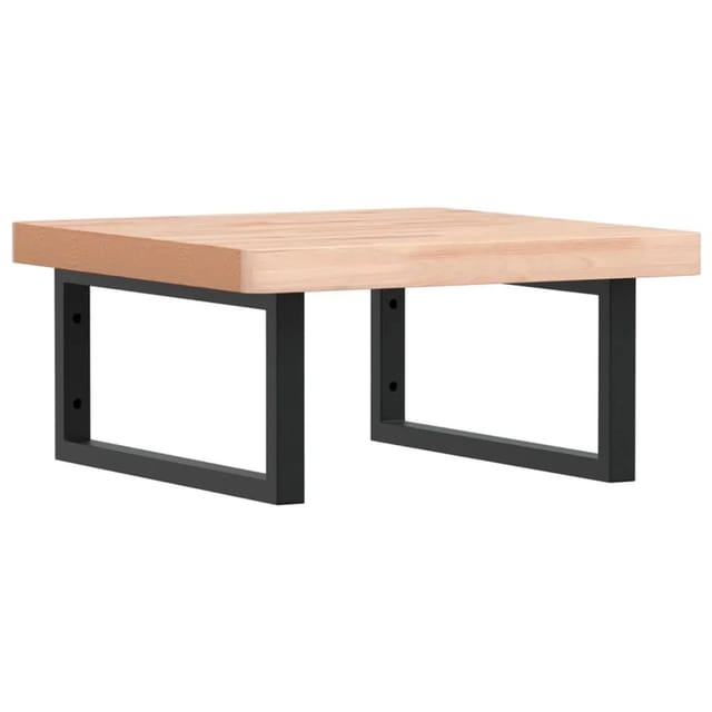vidaXL Waschbeckenregal Wandmontage Stahl und Massivholz Buche 3302421