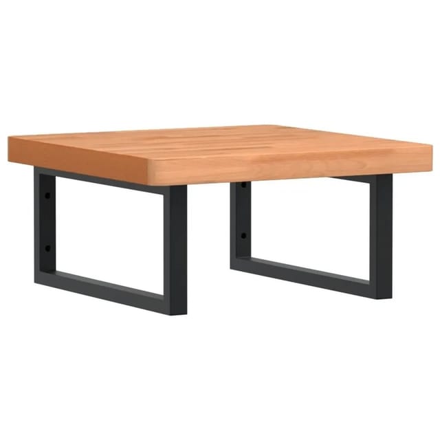 vidaXL Waschbeckenregal Wandmontage Stahl und Massivholz Buche 3302429