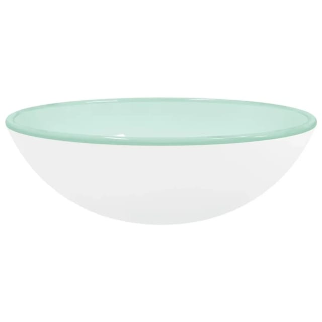 vidaXL Waschbecken Hartglas 42x14 cm Weiß 345251