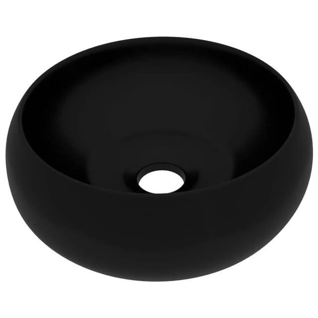 vidaXL Luxuriöses Waschbecken Rund Matt Schwarz 40x15 cm Keramik 147008