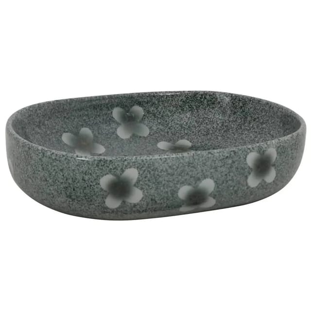 vidaXL Aufsatzwaschbecken Blau Oval 59x40x14 cm Keramik 155105