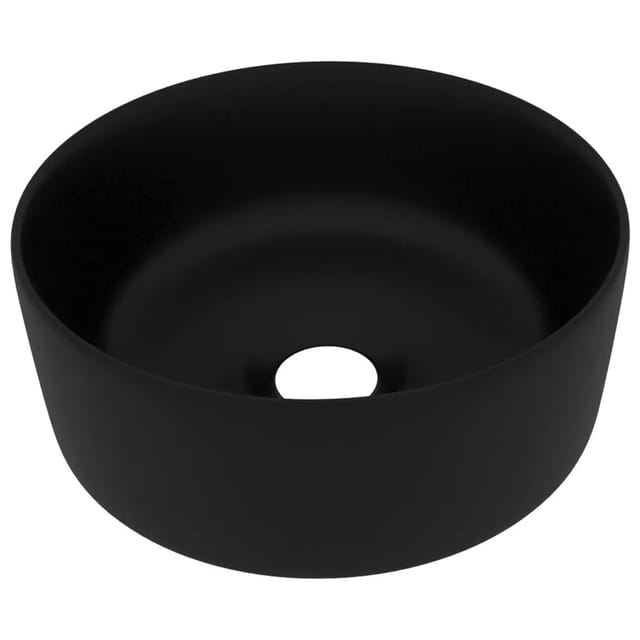 vidaXL Luxuriöses Waschbecken Rund Matt Schwarz 40x15 cm Keramik 147019