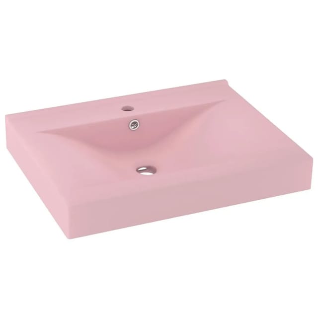 vidaXL Luxus-Waschbecken mit Hahnloch Matt-Rosa 60x46 cm Keramik 147021