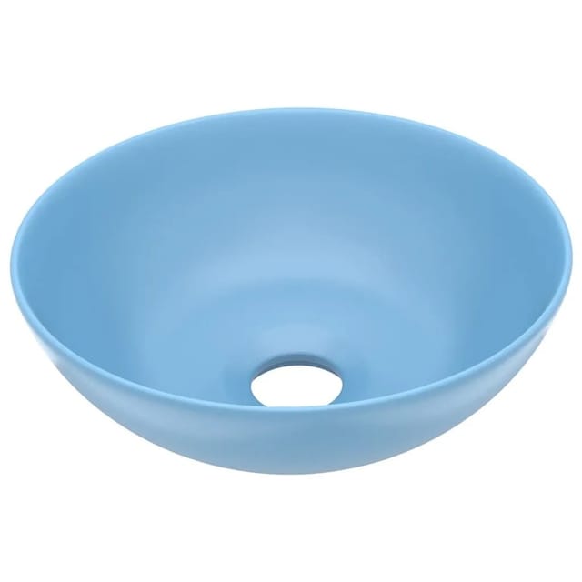 vidaXL Waschbecken Keramik Hellblau Rund 146978