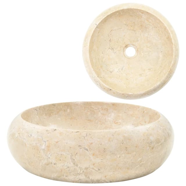 vidaXL Waschbecken 40x12 cm Marmor Creme 142767