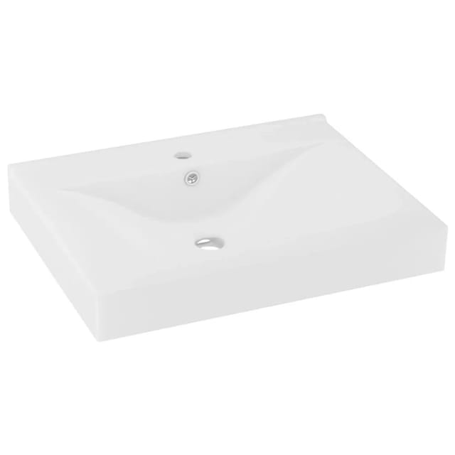 vidaXL Luxus-Waschbecken mit Hahnloch Matt-Weiß 60x46 cm Keramik 147020