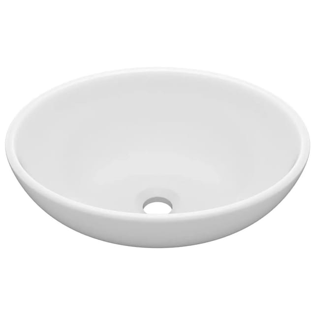 vidaXL Luxuriöses Ovales Waschbecken Matt Weiß 40x33 cm Keramik 146921
