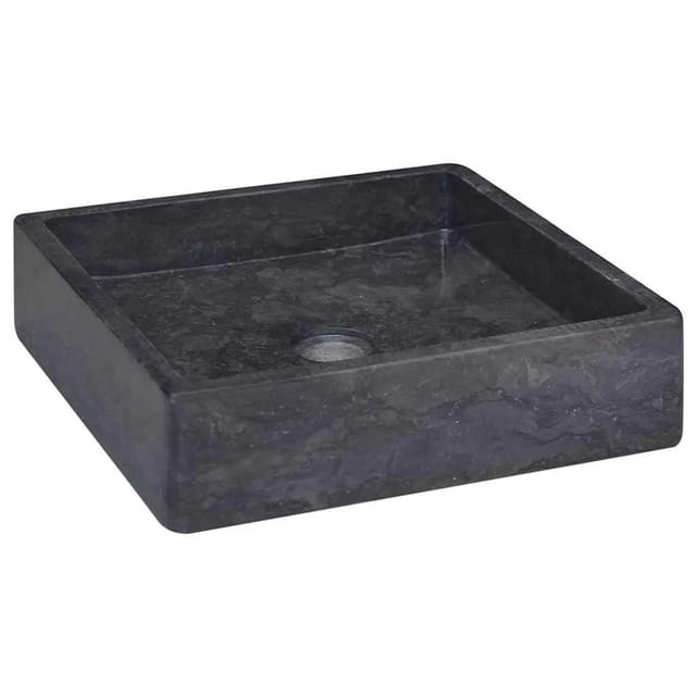 vidaXL Waschbecken Schwarz 40x40x10 cm Marmor 149169