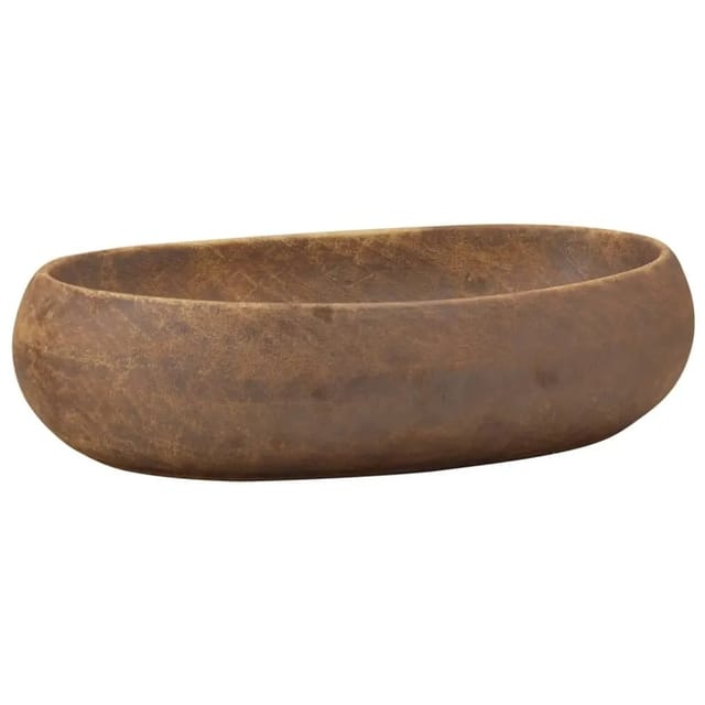 vidaXL Aufsatzwaschbecken Braun Oval 59x40x15 cm Keramik 155084