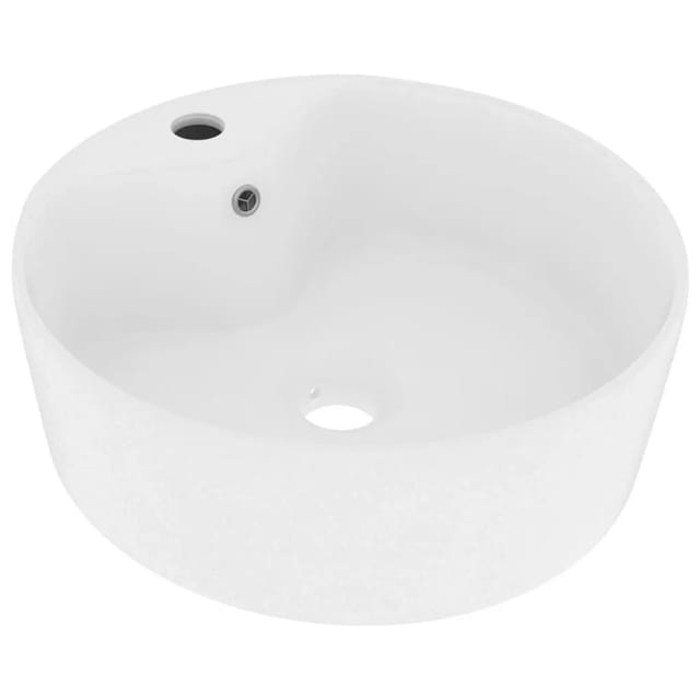 vidaXL Luxus-Waschbecken mit Überlauf Matt-Weiß 36x13 cm Keramik 147031