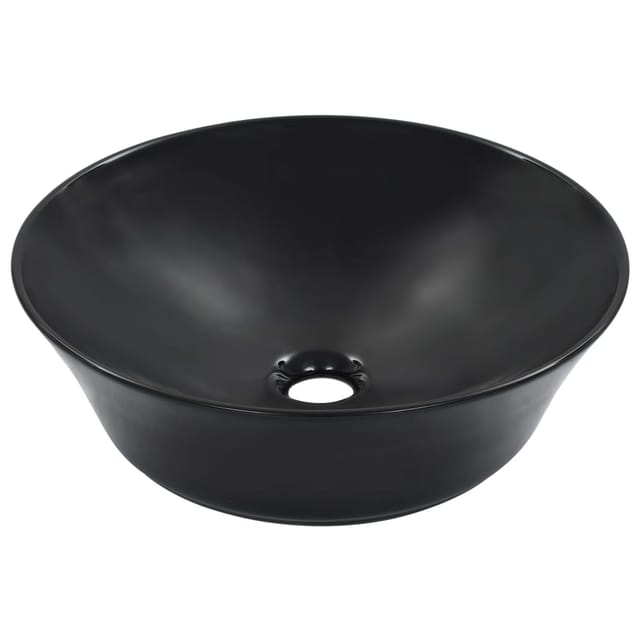 vidaXL Waschbecken 41 x 12,5 cm Keramik Schwarz 143908