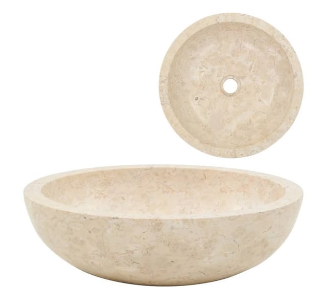vidaXL Waschbecken 40x12 cm Marmor Creme 142775