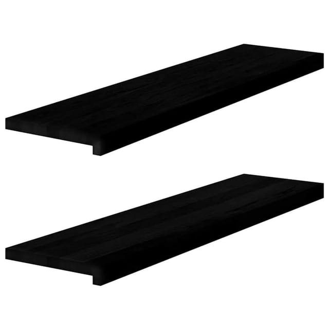 vidaXL Fensterbänke 2 Stk Dunkelbraun 100x30x2 cm Massivholz Eiche 4009192