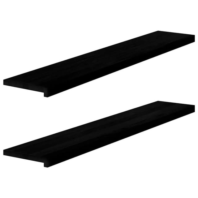 vidaXL Fensterbänke 2 Stk Dunkelbraun 140x30x2 cm Massivholz Eiche 4009195