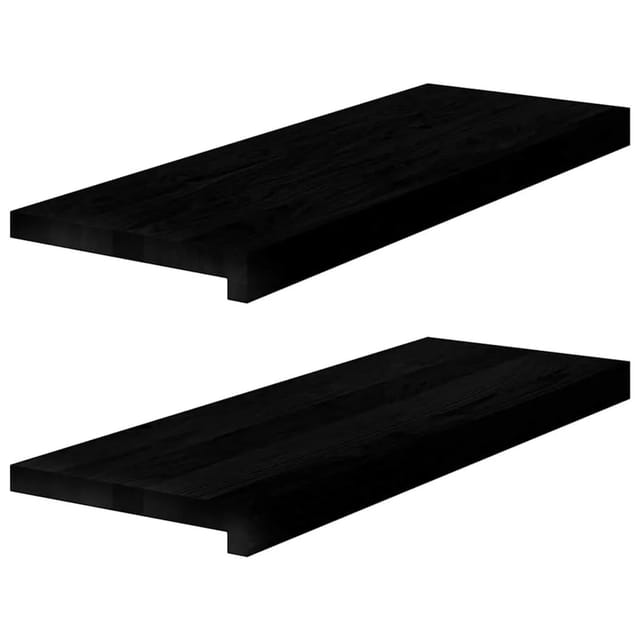 vidaXL Fensterbänke 2 Stk Dunkelbraun 70x30x2 cm Massivholz Eiche 4009189