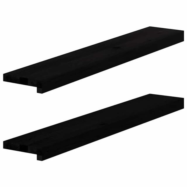 vidaXL Fensterbänke 2 Stk Dunkelbraun 90x15x2 cm Massivholz Eiche 4009167