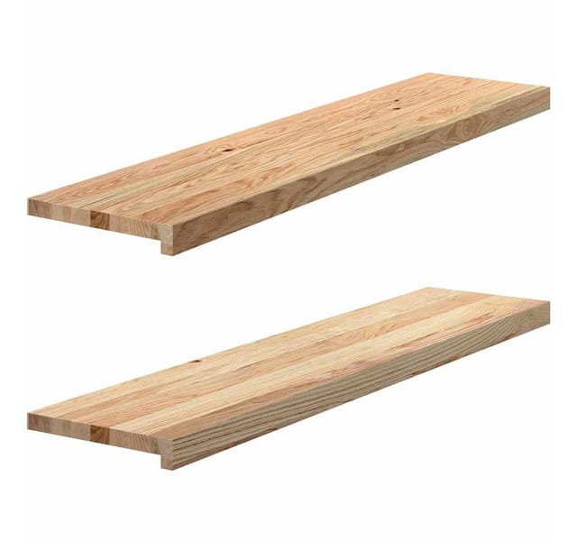vidaXL Fensterbänke 2 Stk Unbehandelt 110x25x2 cm Massivholz Eiche 4009105