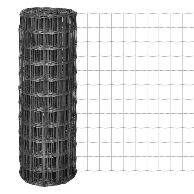 vidaXL Eurozaun Stahl 25 x 0,8 m Grau 142525
