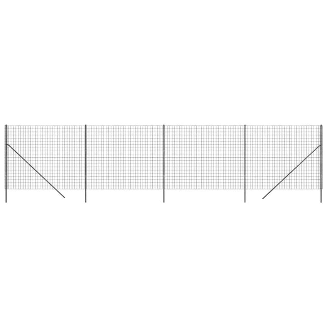 vidaXL Maschendrahtzaun Anthrazit 1,6x10 m Verzinkter Stahl 154212
