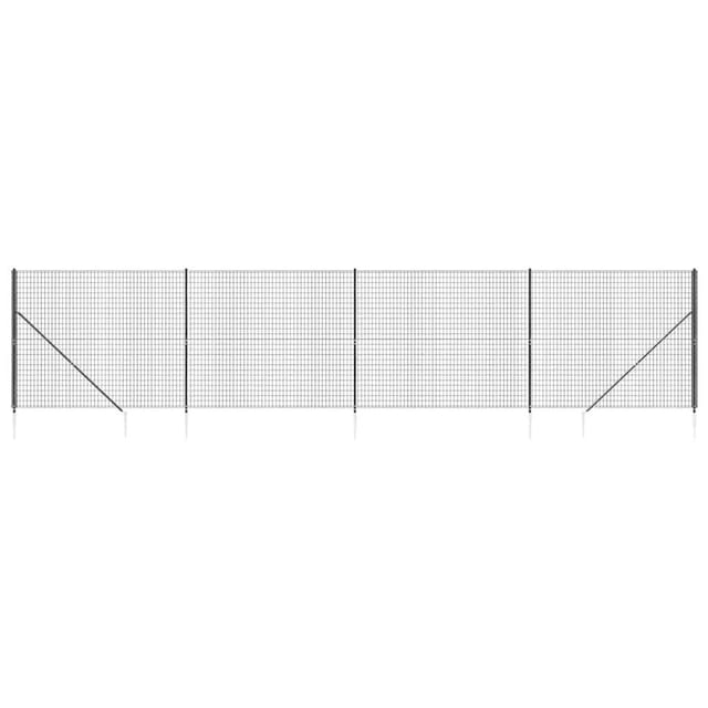 vidaXL Maschendrahtzaun mit Bodenhülsen Anthrazit 1,4x10 m 154243