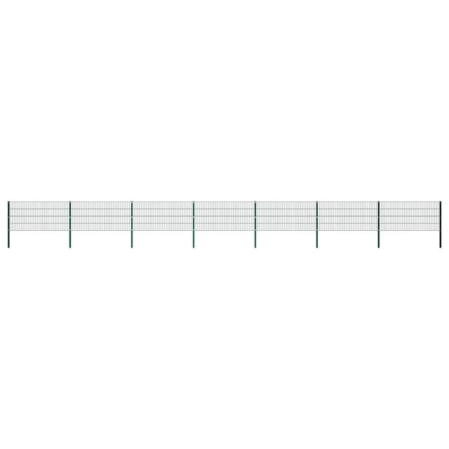 vidaXL Zaunelement mit Pfosten Eisen 1212 x 80 cm Grün 278610