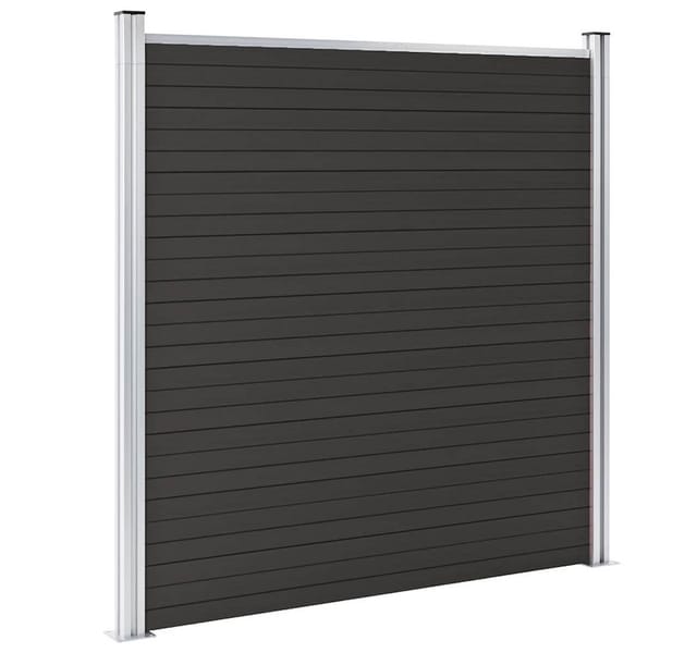 vidaXL Zaunelement WPC 180x186 cm Schwarz 148972
