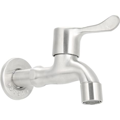 Einzelarmatur Für Kaltwasser Am Waschbecken Aus Edelstahl, G1/2 Zoll, Für Waschmaschine Und Badezimmerarmatur