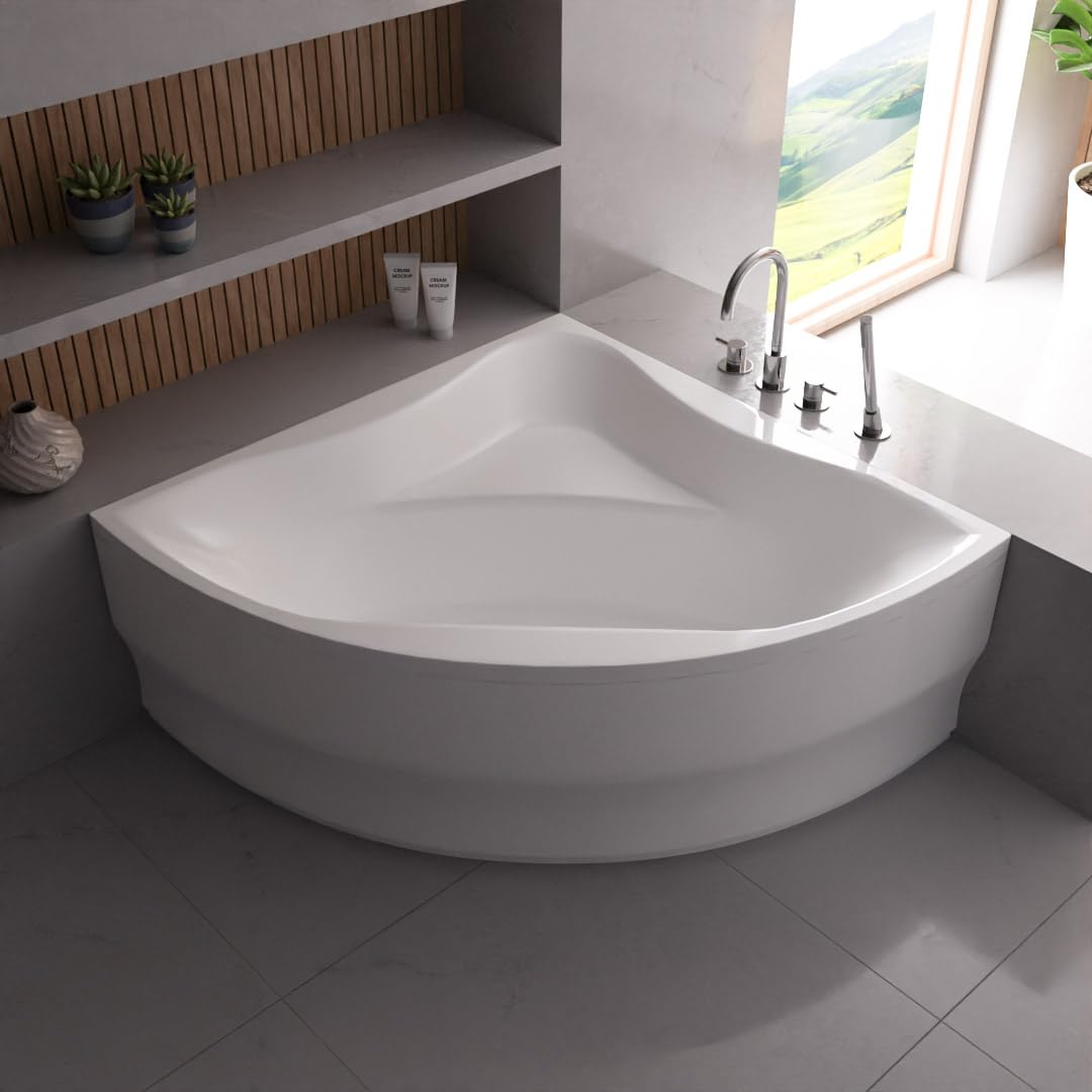 Ecolam Badewanne Eckbadewanne Glamour 140x140 Schürze Ablauf Füße Silikon Eckwanne Top Qualität Wanne Mit Sitz