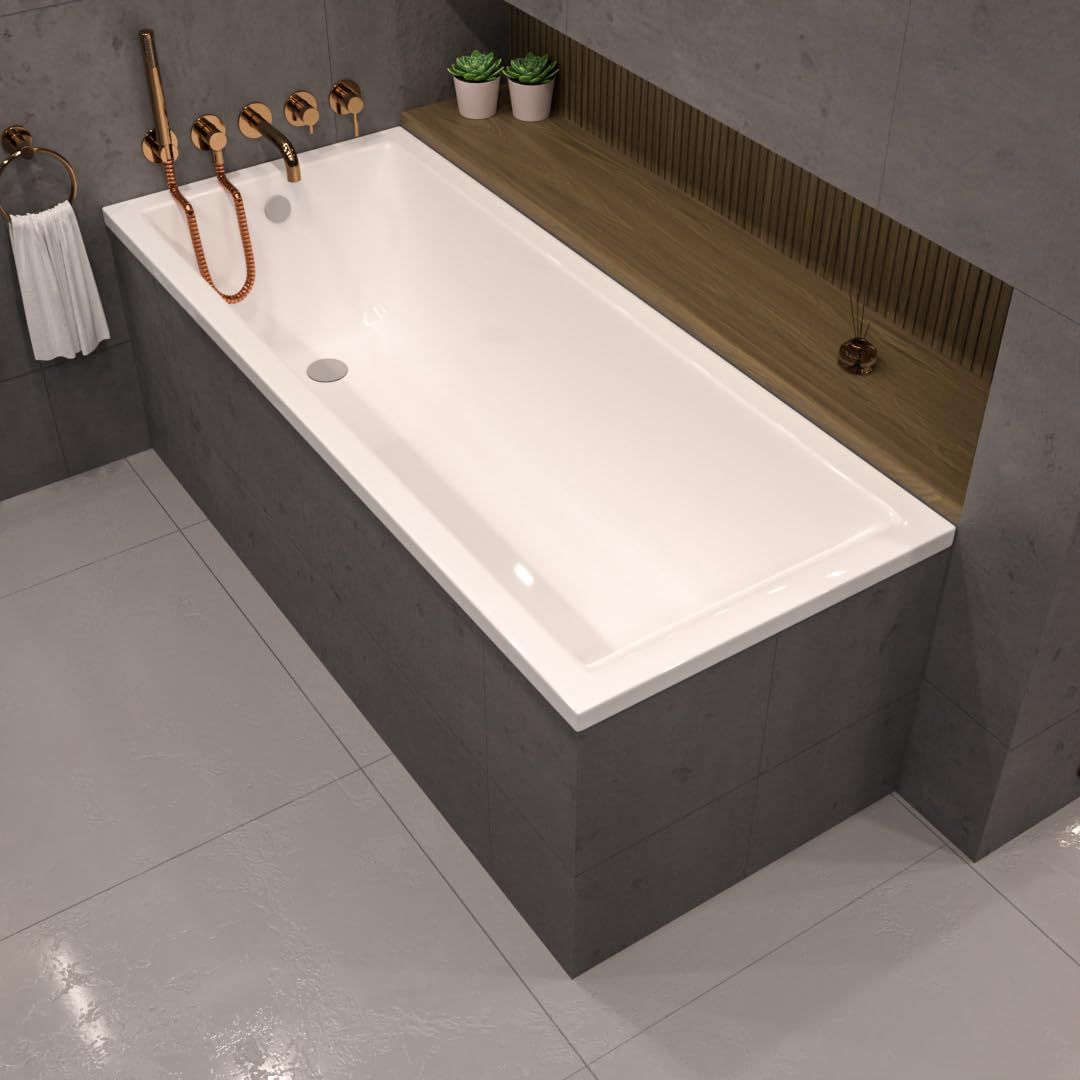 Ecolam Badewanne Marella 150x70cm Styroporverkleidung Zum Verfliesen Acrylwanne Rechteck Ablauf Füße Ablauf