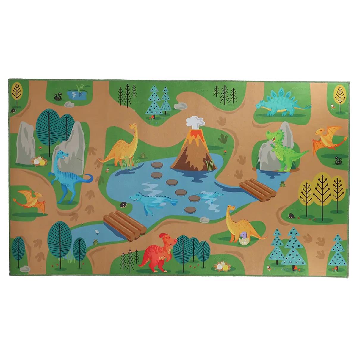 Esschert Design Kinder Spielteppich Dinosauriewelt Outdoor 140 X 80 Cm