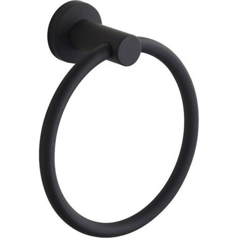 Wandhandtuchring Aus Edelstahl 304 Mit Gummidichtung Für Badezimmer – Schwarz – Fei Yu