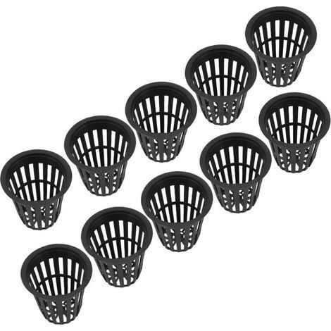 Set Mit 10 Robusten Pflanzgefäßen Aus Kunststoff, Gartennetz, Anzuchtkörbe Für Hydroponische Balkonpflanzen (schwarz) - Fei Yu