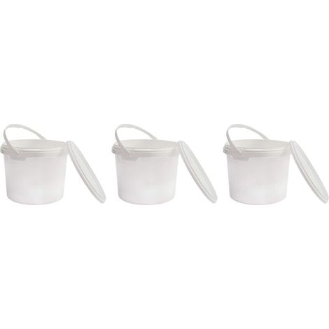 Memkey – 1-liter-eimer (3-teilig) Aus Lebensmittelechtem Kunststoff – Luftdichter Deckel – 100 % Recycelbar – Stoßfest Und Auslaufsicher
