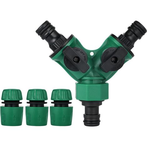Memkey – 3-wege-gartenschlauchverbinder – Wasserhahnadapter Mit Absperrventilen – Umweltfreundlicher Abs-kunststoff – Für Gartenbewässerung Und Autowäsche