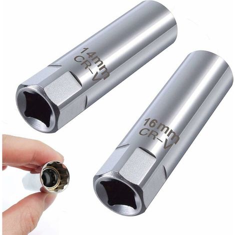 Memkey – Magnetischer Zündkerzensteckschlüssel 14 Mm/16 Mm – Chrom-vanadium-stahl – Einfache Zündkerzenentfernung – Zündkerzenschlüssel-werkzeug